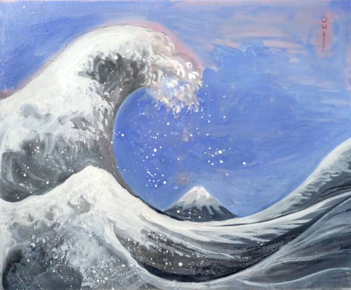 Peinture intitulée "Sous la vague au la…" par Orest Hrytsak, Œuvre d'art originale, Aquarelle Monté sur Châssis en bois