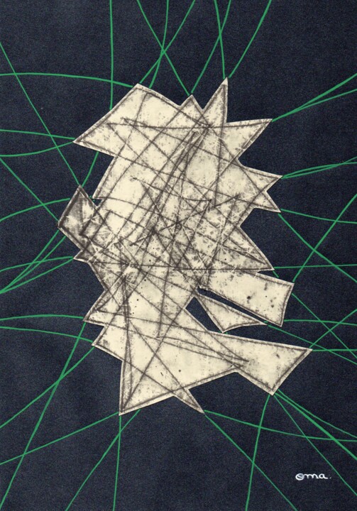 Gravures & estampes intitulée "Croissance 1" par O.M.A., Œuvre d'art originale, Monotype