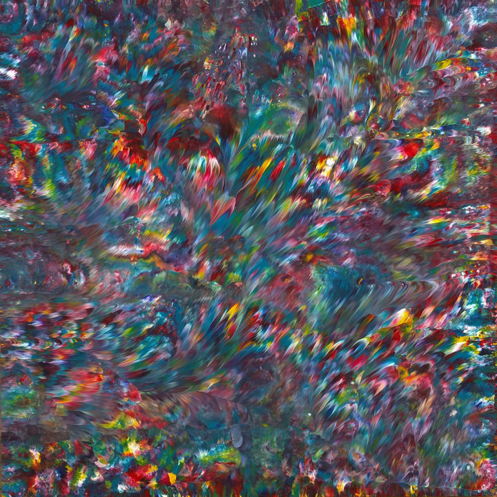 Картина под названием "Psychedelic Waterfa…" - Alexandra Romano, Подлинное произведение искусства, Акрил