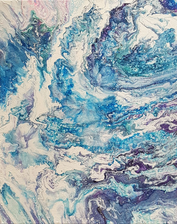 Peinture intitulée "Celestial Waves | 1…" par Alexandra Romano, Œuvre d'art originale, Acrylique