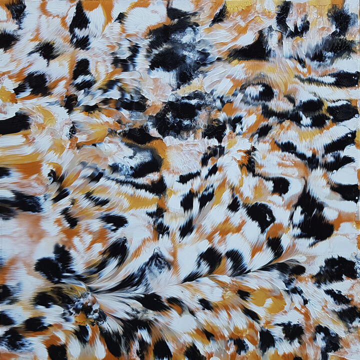 Painting titled "Untamed Tiger | 24"…" by Alexandra Romano, Original Artwork, Acrylic