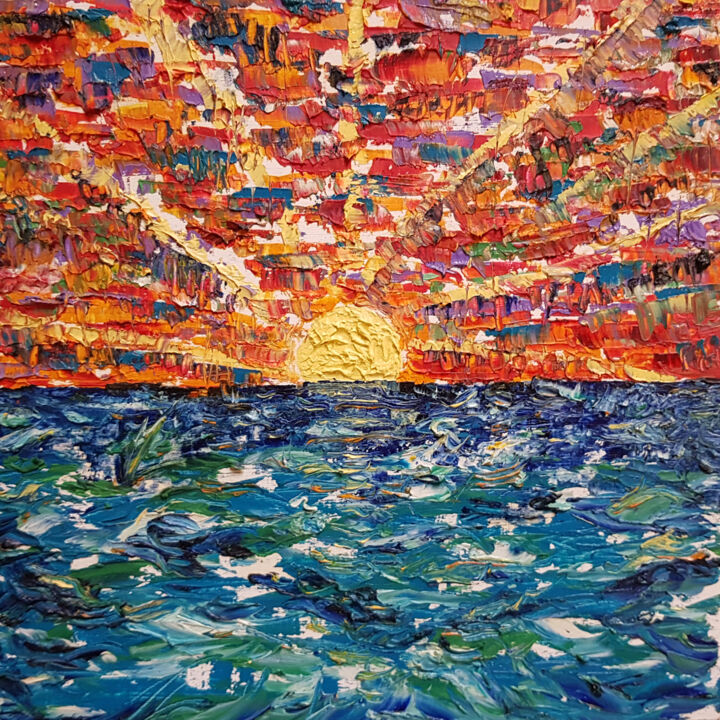 Painting titled "Eternal Sunshine" by Alexandra Romano, Original Artwork, Oil