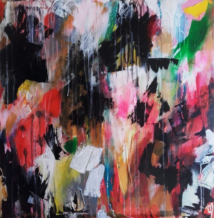 Schilderij getiteld "Peinture Abstraite…" door Céline Marcoz, Origineel Kunstwerk, Acryl