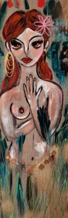 Peinture intitulée "Femme rousse" par Céline Marcoz, Œuvre d'art originale, Acrylique