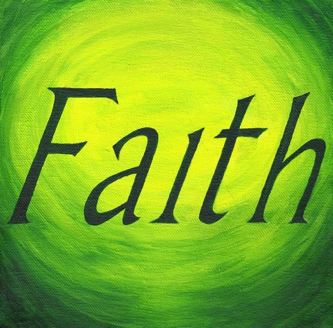 Painting titled "Green Faith" by Rachel Lewis, Original Artwork