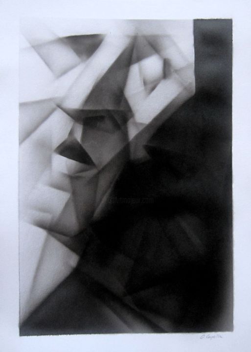 图画 标题为“Clar i obscur /clai…” 由Oriol Capella, 原创艺术品, 墨