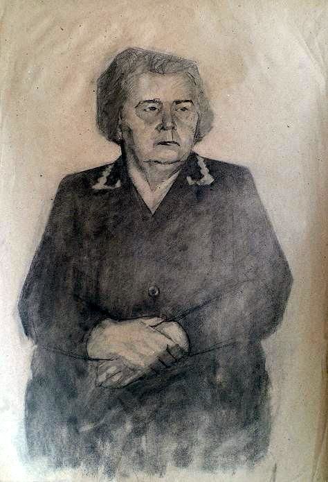 Drawing titled "Portrait of Woman" by Dario Raffaele Orioli, Original Art, Charcoal