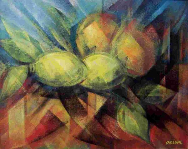 Peinture intitulée "LES FRUITS" par Bernard Orival, Œuvre d'art originale,