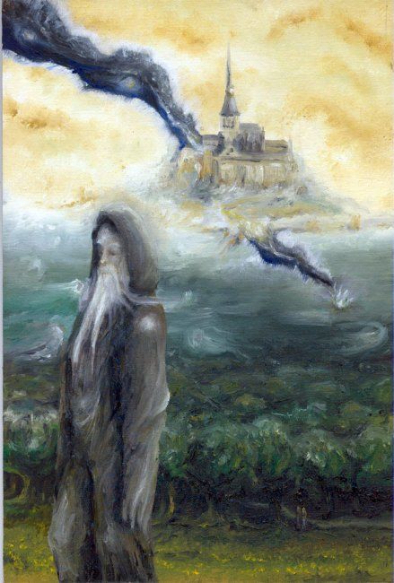 Malerei mit dem Titel "Merlins Erben" von Ralf Czekalla, Original-Kunstwerk, Öl