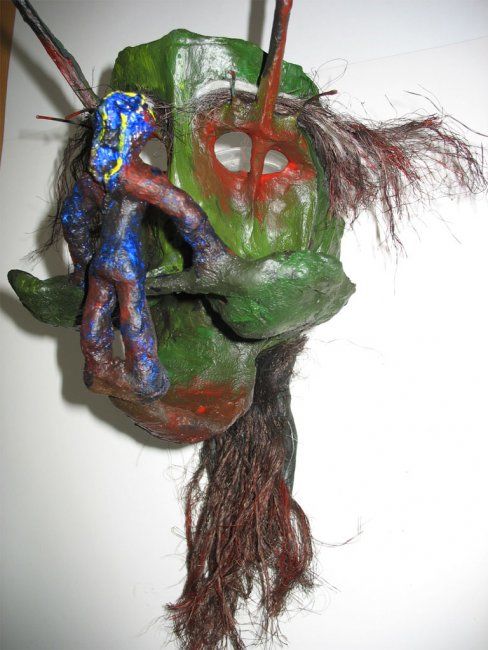 Sculpture titled "Maske der Lust" by Ralf Czekalla, Original Artwork, Other