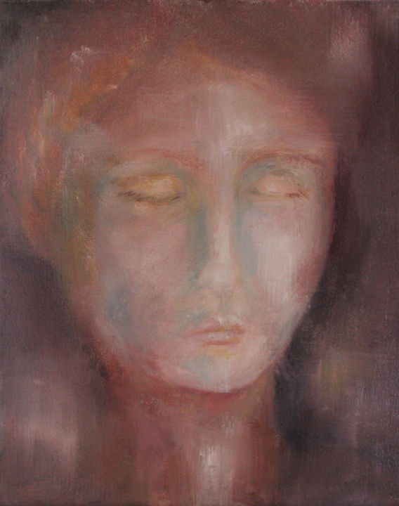 Painting titled "Frau in Rot" by Ralf Czekalla, Original Artwork, Oil