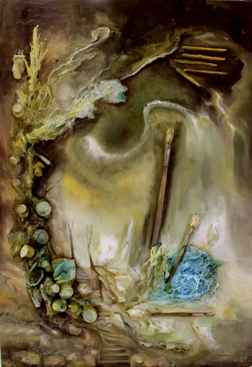 Painting titled "Des Malers Weg" by Ralf Czekalla, Original Artwork, Oil