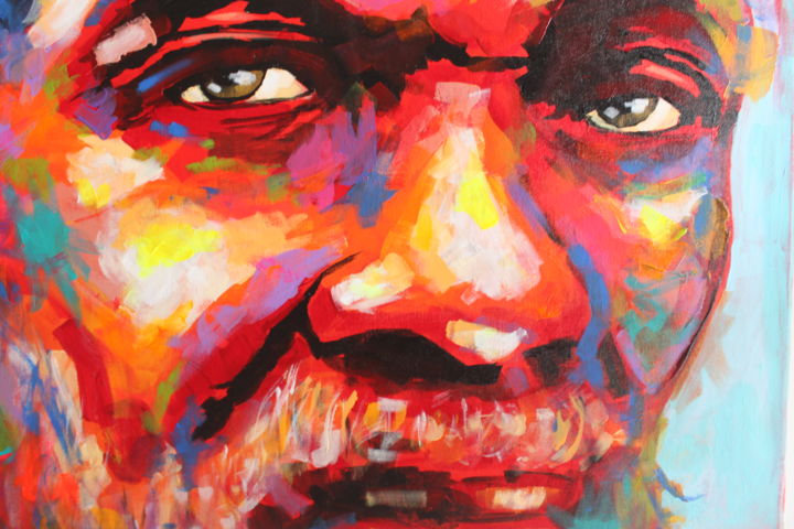 Painting titled "El Maykel" by Orlando Lazaro, Original Art, Acrylic