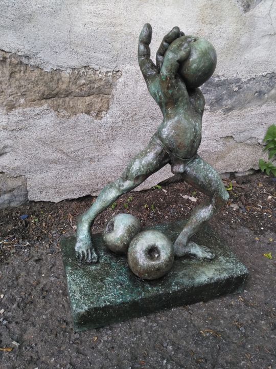 Sculpture intitulée "Pomiculturiste" par Orlando Basulto, Œuvre d'art originale,