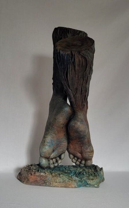 Sculpture intitulée "Aux pieds de l’arbre" par Orlando Basulto, Œuvre d'art originale, Béton