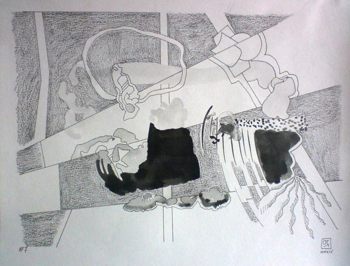 Rysunek zatytułowany „Black and white #7” autorstwa Orlando Rafael Dos Santos, Oryginalna praca