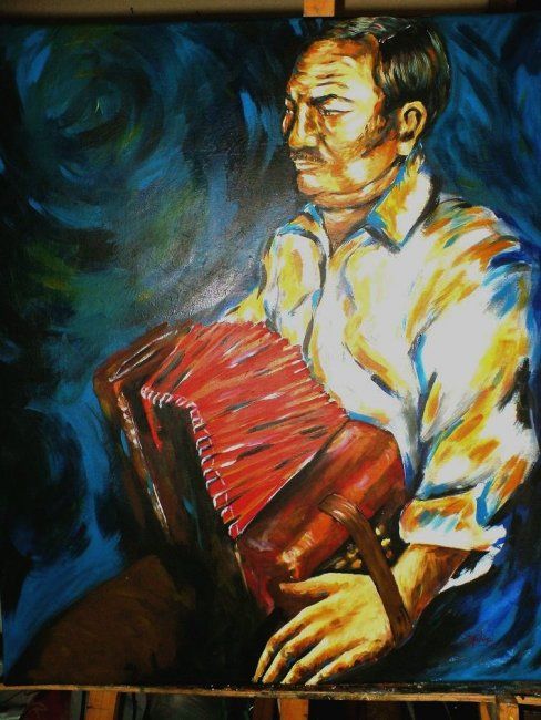 Painting titled "Manos del músico" by Betina Portolesi, Original Artwork