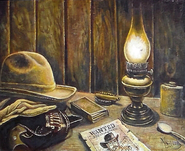 Painting titled "Colt peacemaker" by Orlicz, Original Artwork, Oil