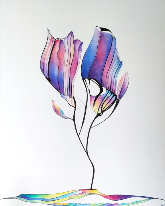 "purple" başlıklı Tablo Марина Ярмишко tarafından, Orijinal sanat, Zamklı boya