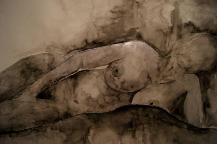 Malerei mit dem Titel "Lust01" von Viktoria Orlinsky, Original-Kunstwerk, Aquarell