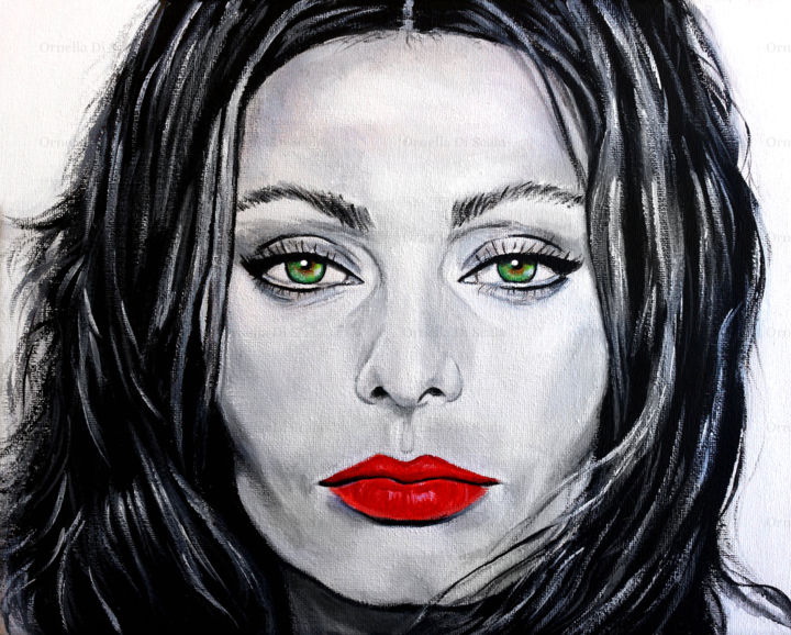 Malerei mit dem Titel "Sophia Loren ritrat…" von Ornella Di Scala, Original-Kunstwerk, Acryl
