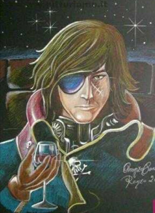 Pintura intitulada "Capitan Harlock" por Oronzo Curvo, Obras de arte originais, Conté