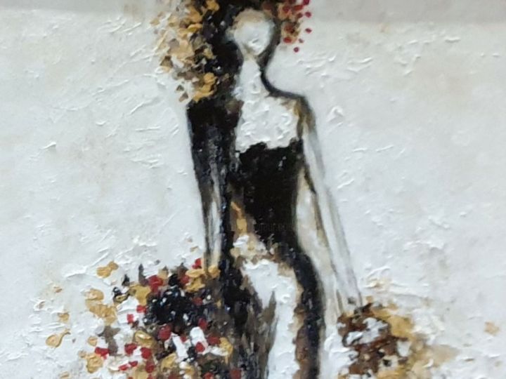 Painting titled "Madame" by Orpa Op'T Hof, Original Artwork, Acrylic