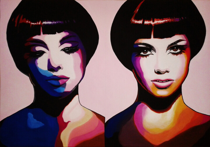 Painting titled "Twins" by Orsi Patai, Original Artwork, Acrylic