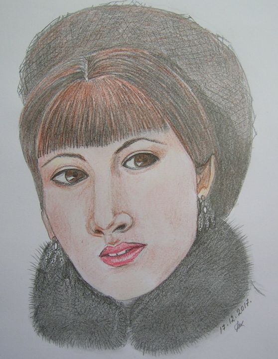 Drawing titled "dscn1580.jpg" by Olga Salakhidinova, Original Artwork, Conté