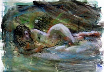 Painting titled "Nude-0202" by Osam Fukuda, Original Art, Oil