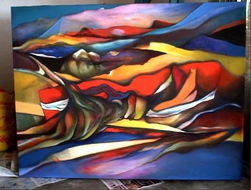 Pintura intitulada "Abstracción" por Oscar Caputto Bruno (Pinturas), Obras de arte originais