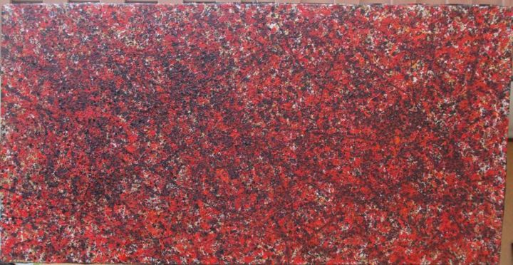 Painting titled "Red-Dripping-8-60x1…" by Oscar Cirio (Wilde), Original Artwork, Other