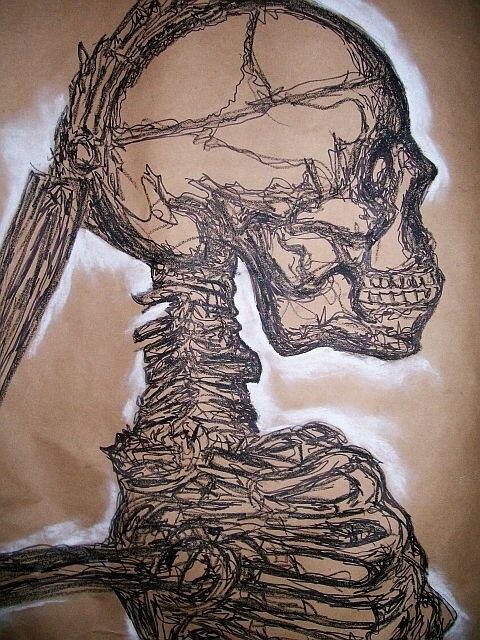 Painting titled "" Skull Study #1 "" by Oscar Galvan, Original Artwork, Other