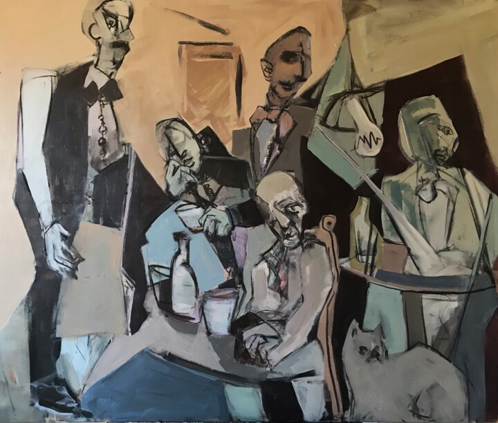 Pintura titulada "Café triste" por Óscar Luis Leonor De Frutos, Obra de arte original, Acrílico