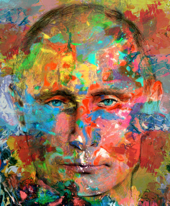 Pittura intitolato "Putin Vladimir" da Oscar Mamooi, Opera d'arte originale, Acrilico