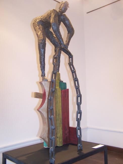 Sculptuur getiteld ""¿Dónde se rompen l…" door Oscar Brocos, Origineel Kunstwerk, Anders