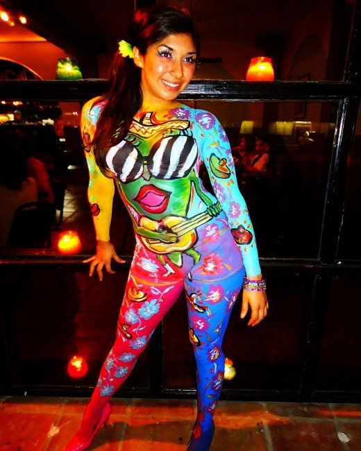 " Fiesta Jalapenos " - Mixed Media ©2012 by Oscar Galvan -
Fiesta Jalapeno Bodyart