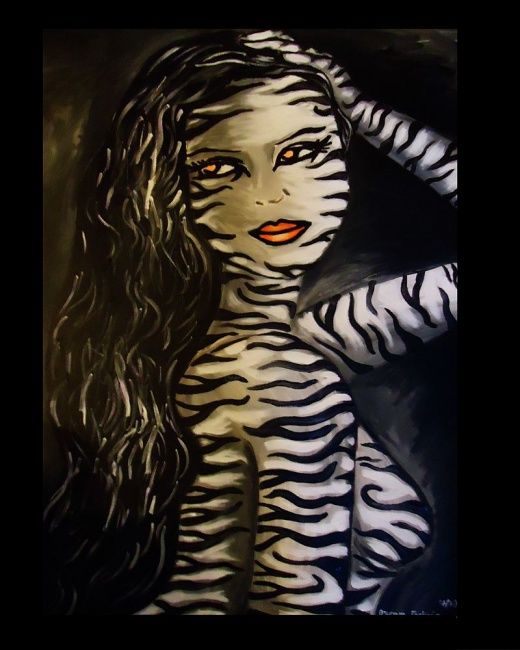 "Animal Instinct" - Painting, 24x36 in ©2012 by Oscar Galvan -
Animal Instinct/ Animal Print/ Bodypainting/ Expressionism/ Contemporary