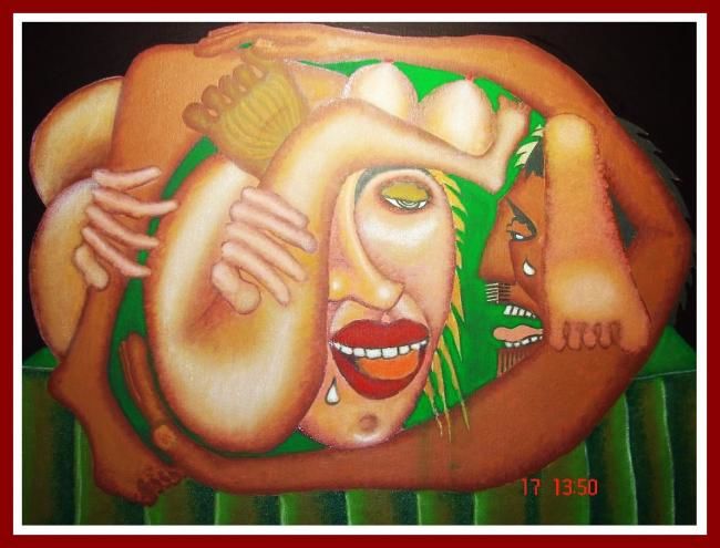 Pintura intitulada "Sexo feróz." por Seraphyn, El Viejo Latinoamericano, Obras de arte originais, Óleo