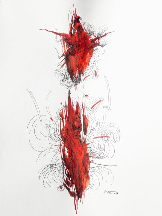 Malerei mit dem Titel "Arbol" von Oscar Torres Perez, Original-Kunstwerk, Aquarell