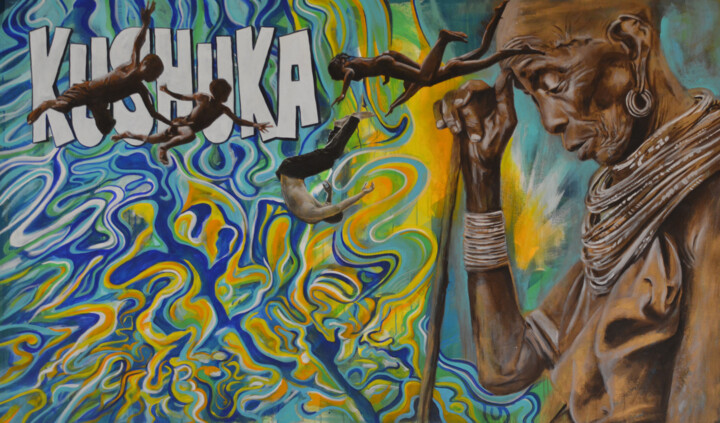 Malerei mit dem Titel "Kushuka" von Osi, Original-Kunstwerk, Acryl
