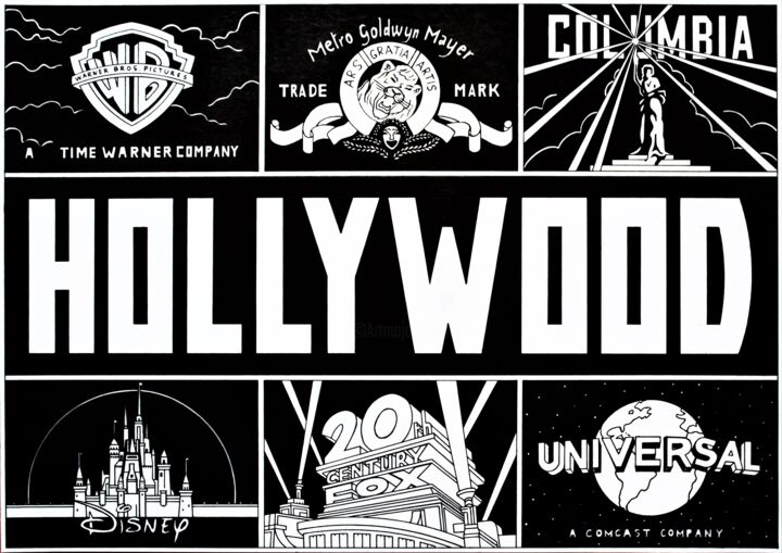 "Hollywood" başlıklı Resim Раиль Давлетшин tarafından, Orijinal sanat, Jel kalem