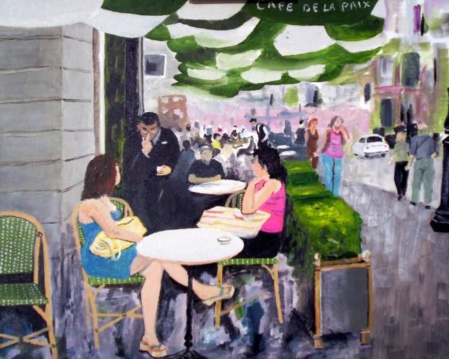 Peinture intitulée "Café Decisions" par Alan Embrée Osler, Œuvre d'art originale, Huile