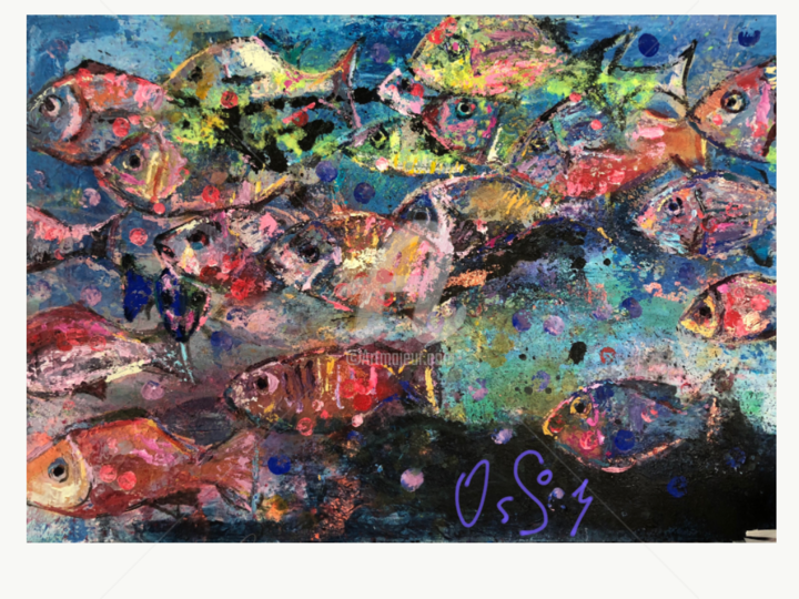 Poissons Painting by OsSom Artmajeur Poissons Painting by OsSom Artmajeur
