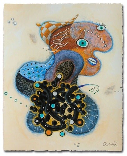 Malerei mit dem Titel "TONIC BICYCLE" von Jean-Luc Osswald, Original-Kunstwerk, Öl