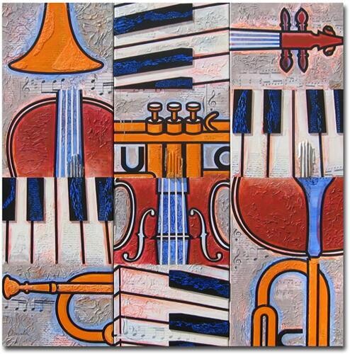 Painting titled "MUSICALITÉ" by Jean-Luc Osswald, Original Artwork