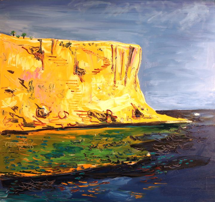 Картина под названием "Red Sea Noon" - Ostap Patyk, Подлинное произведение искусства, Масло