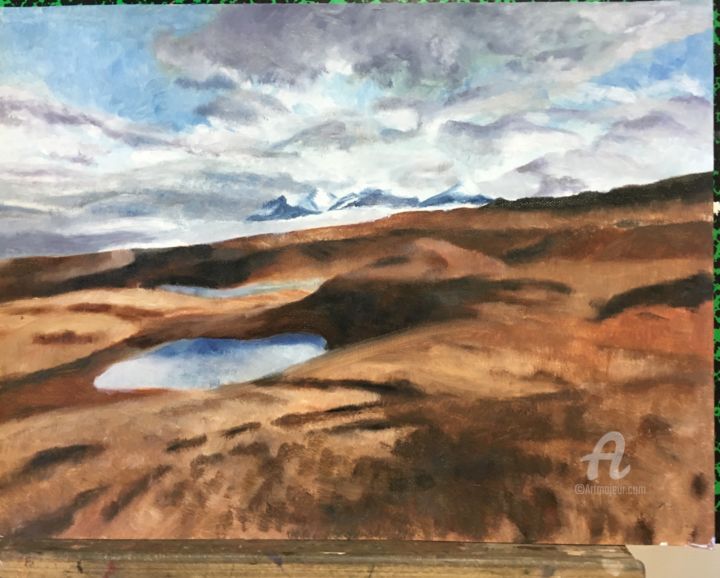 Painting titled "Plateau Aride" by Isa Vera, Original Artwork, Oil