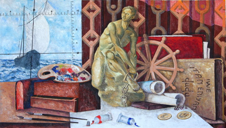 Peinture intitulée "L'ODYSSEE NOIRE" par Otenia, Œuvre d'art originale, Huile