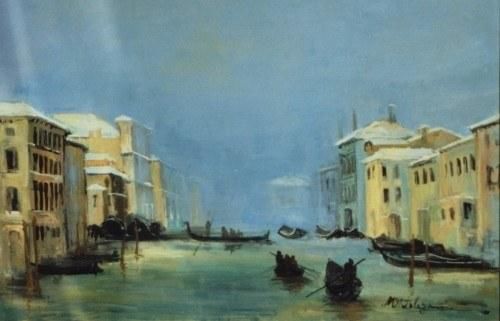 Painting titled "Venice in winter" by Maria Otetelesanu, Original Artwork